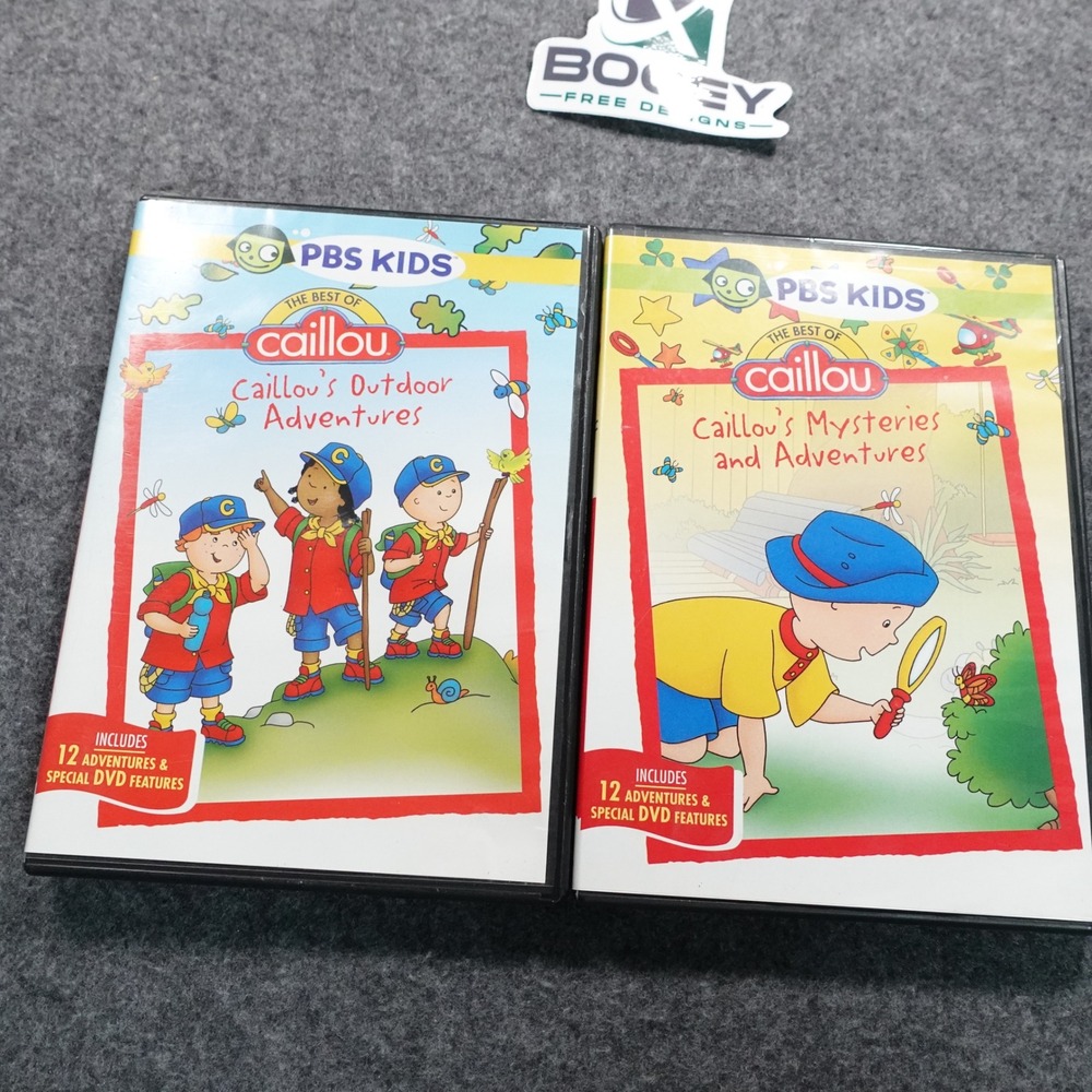 Caillou Outdoor Adventures & Mysteries Adventures DVD Lot PBS Kids 2-Disc Bundle